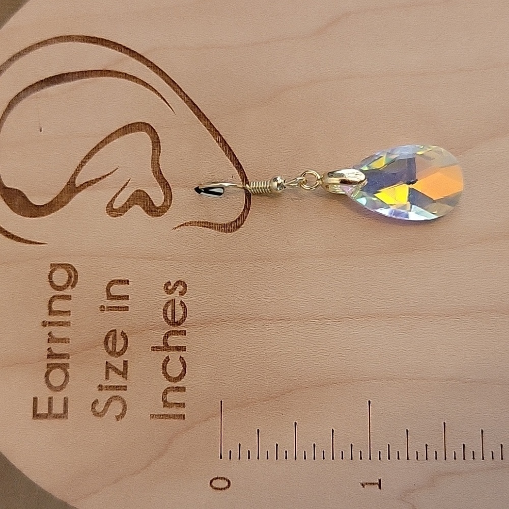 Brilliant Shimmer Teardrop Prism Earrings - Picture 2 of 6